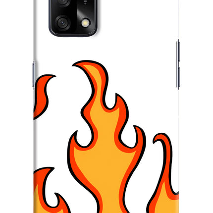 Fired Up – White Oppo F19/F19s Hard Case Back Cover by Casekaro