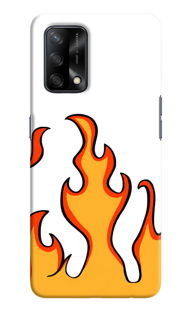 Fired Up – White Oppo F19/F19s Hard Case Back Cover by Casekaro
