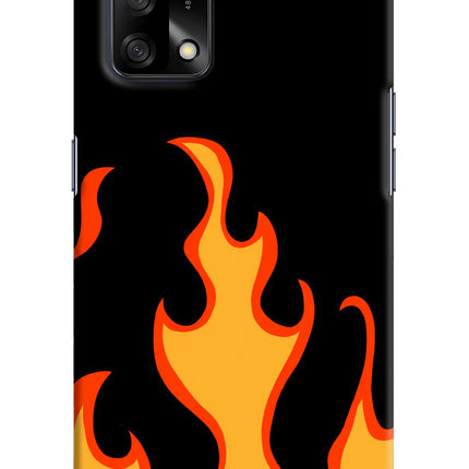Fired Up – Black Oppo F19/F19s Hard Case Back Cover by Casekaro