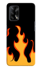 Fired Up – Black Oppo F19/F19s Hard Case Back Cover by Casekaro