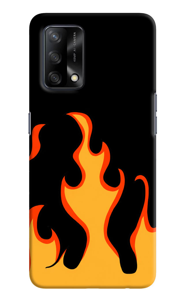 Fired Up – Black Oppo F19/F19s Hard Case Back Cover by Casekaro