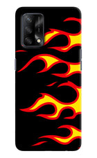 Side Sweep Flames Oppo F19/F19s Hard Case Back Cover by Casekaro