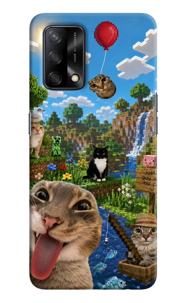 Minecraft Cat Chaos Oppo F19/F19s Hard Case Back Cover by Casekaro