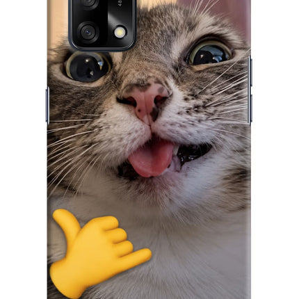 Silly Cat Call Oppo F19/F19s Hard Case Back Cover by Casekaro