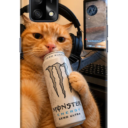 Gamer Cat Energy Oppo F19/F19s Hard Case Back Cover by Casekaro