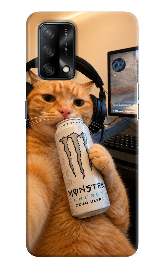 Gamer Cat Energy Oppo F19/F19s Hard Case Back Cover by Casekaro