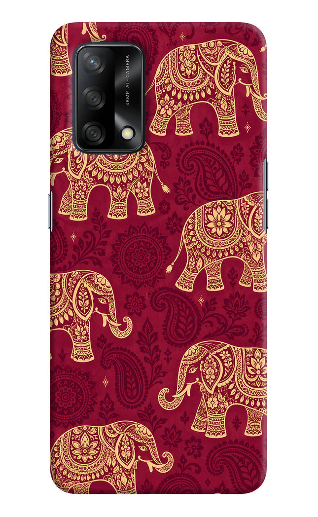 Maroon Elephant Oppo F19/F19s Hard Case Back Cover by Casekaro