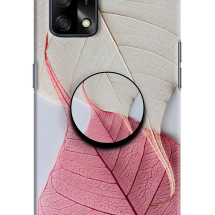 White Pink Leaf Oppo F19/F19s Pop Case by Casekaro