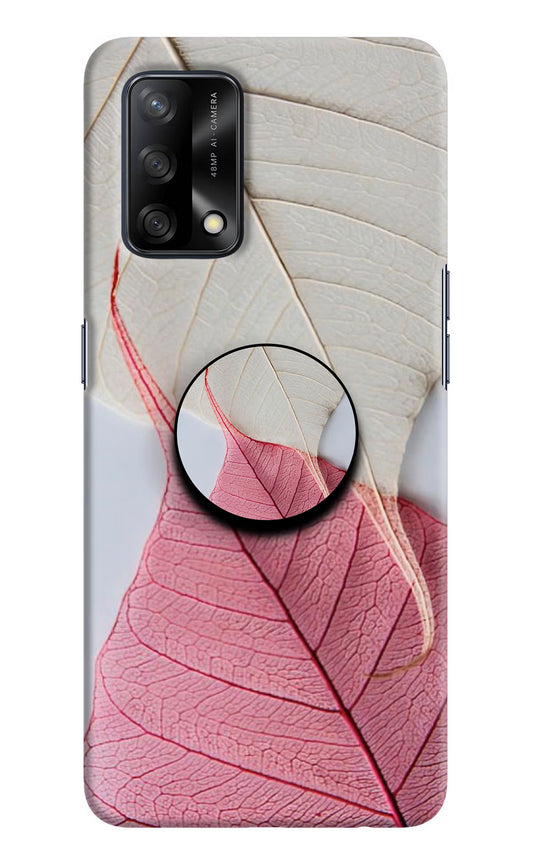 White Pink Leaf Oppo F19/F19s Pop Case by Casekaro
