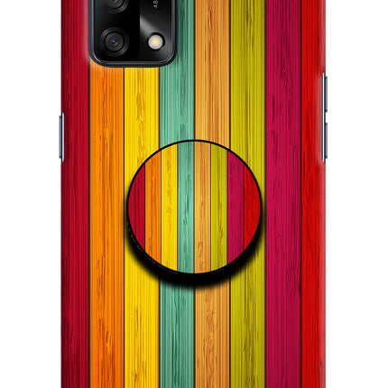 Multicolor Wooden Oppo F19/F19s Pop Case by Casekaro