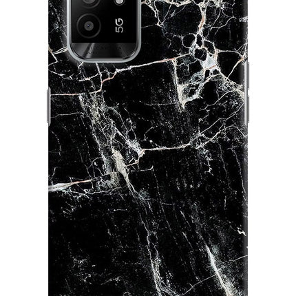 Black Marble Texture Oppo F19 Pro+ Hard Case Back Cover by Casekaro
