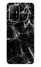 Black Marble Texture Oppo F19 Pro+ Hard Case Back Cover by Casekaro