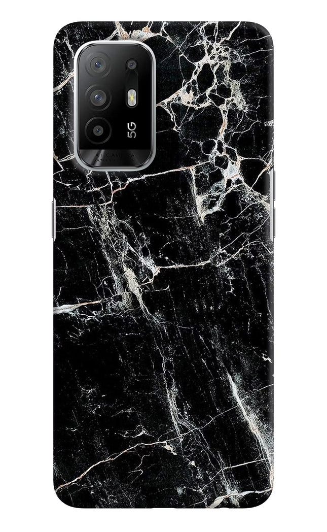 Black Marble Texture Oppo F19 Pro+ Hard Case Back Cover by Casekaro