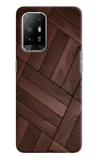 Wooden Texture Design Oppo F19 Pro+ Hard Case Back Cover by Casekaro