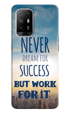 Never Dream For Success But Work For It Oppo F19 Pro+ Hard Case Back Cover by Casekaro
