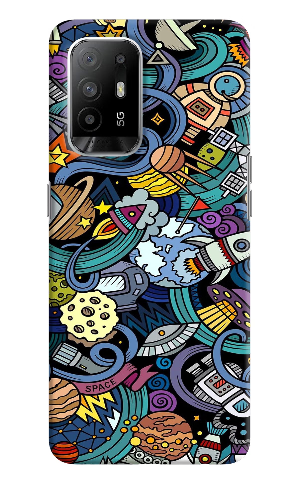Space Abstract Oppo F19 Pro+ Hard Case Back Cover by Casekaro
