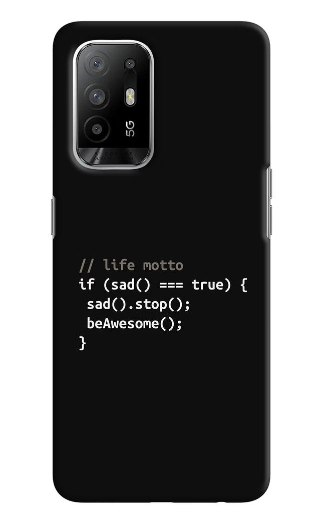 Life Motto Code Oppo F19 Pro+ Hard Case Back Cover by Casekaro