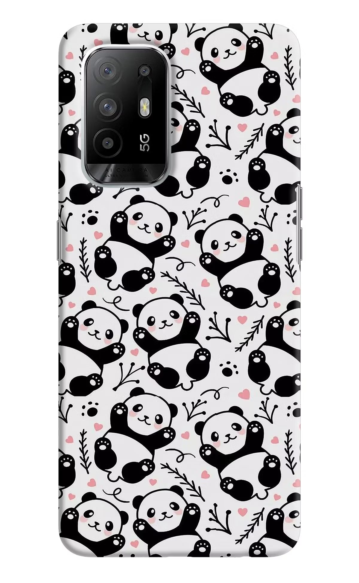 Cute Panda Oppo F19 Pro+ Hard Case Back Cover by Casekaro