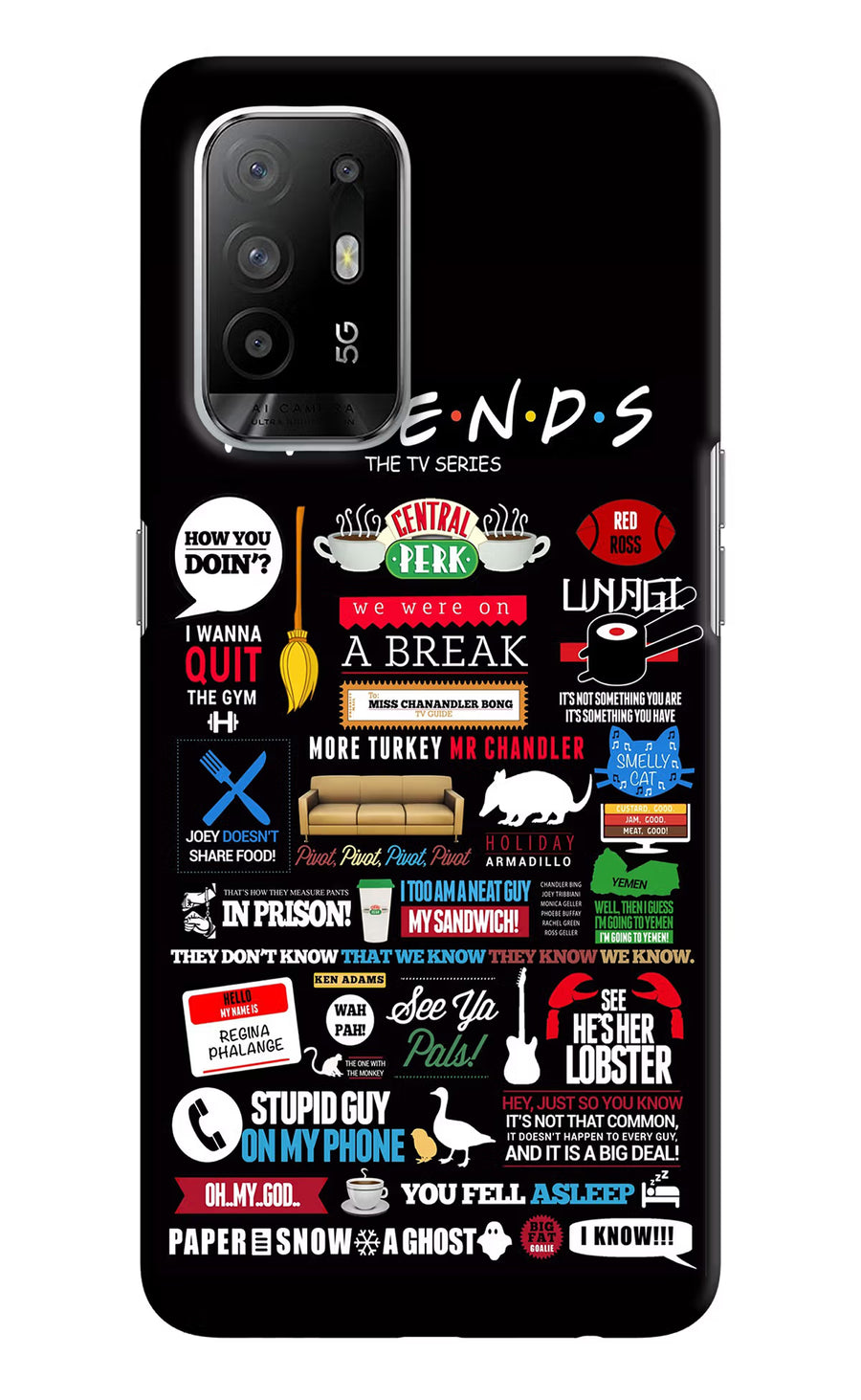 FRIENDS Oppo F19 Pro+ Back Cover, Hard case