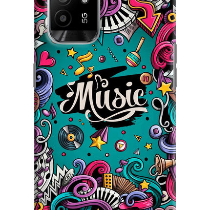 Music Graffiti Oppo F19 Pro+ Hard Case Back Cover by Casekaro