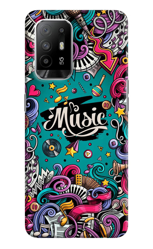 Music Graffiti Oppo F19 Pro+ Hard Case Back Cover by Casekaro