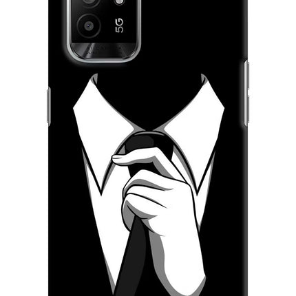 Black Tie Oppo F19 Pro+ Hard Case Back Cover by Casekaro