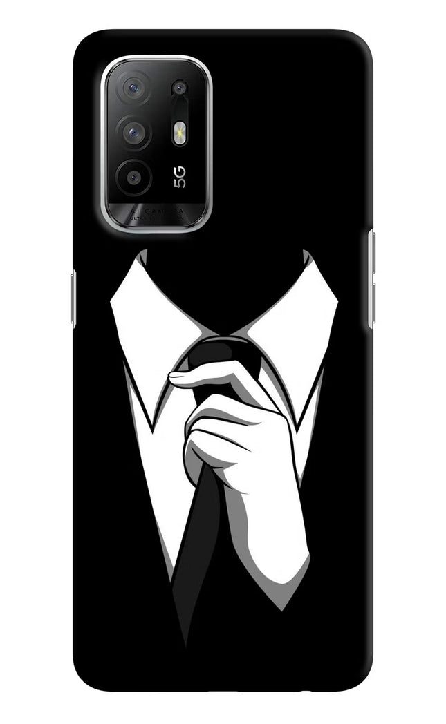 Black Tie Oppo F19 Pro+ Hard Case Back Cover by Casekaro