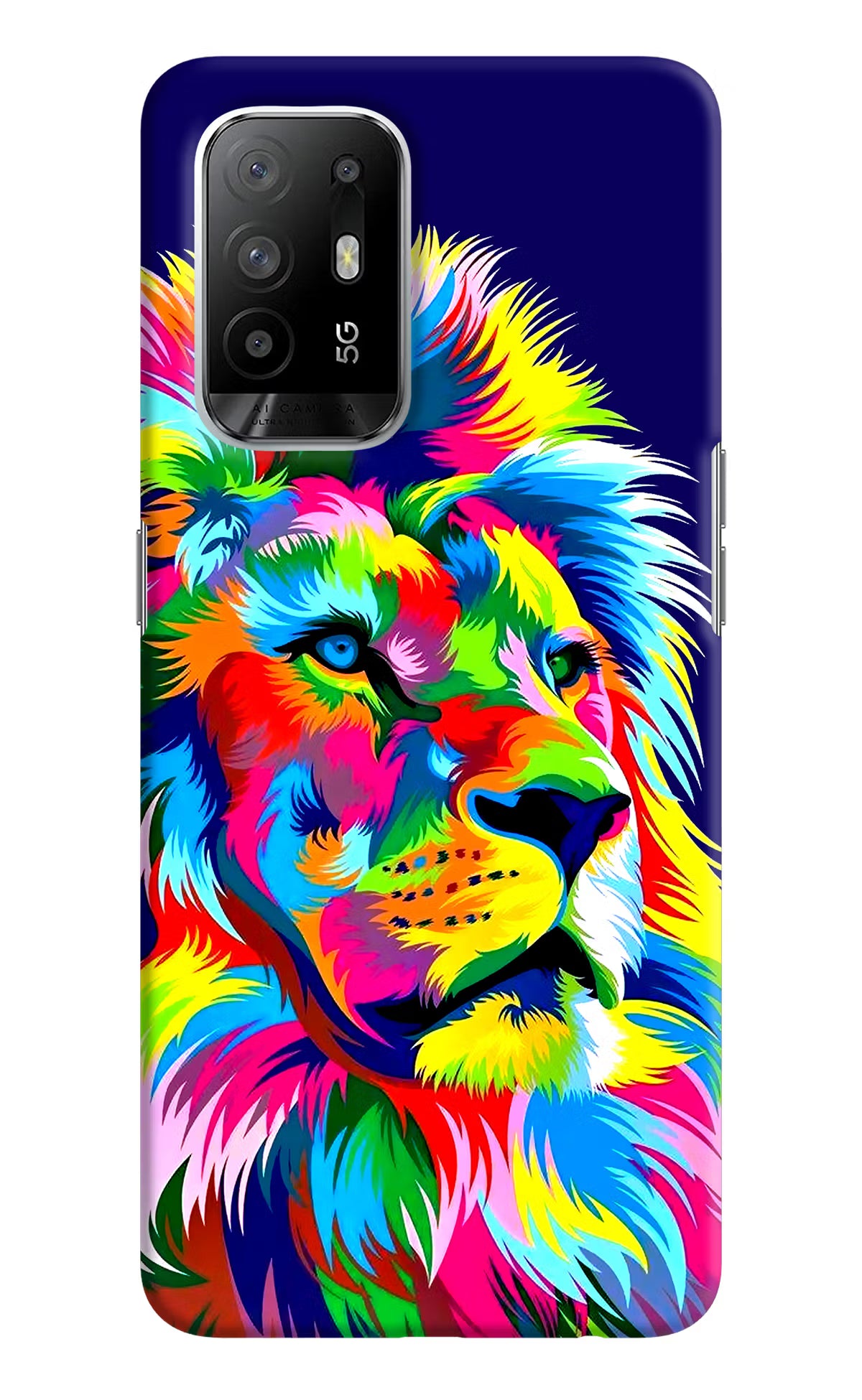 Vector Art Lion Oppo F19 Pro+ Hard Case Back Cover by Casekaro