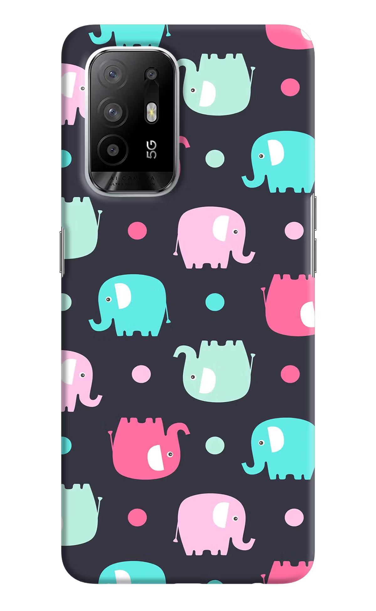 Elephants Oppo F19 Pro+ Hard Case Back Cover by Casekaro