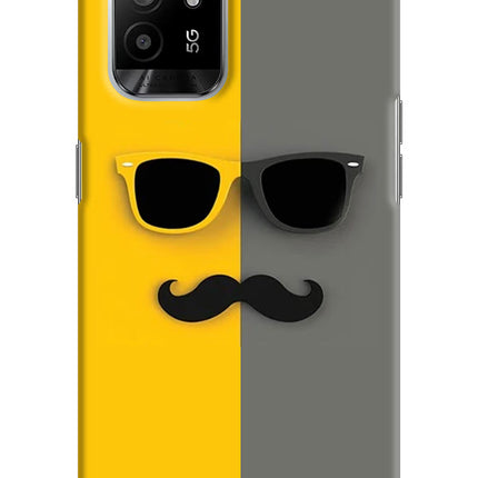 Sunglasses with Mustache Oppo F19 Pro+ Hard Case Back Cover by Casekaro