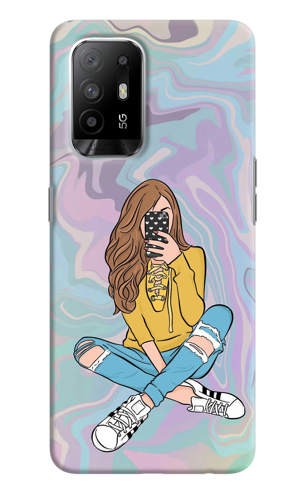 Selfie Girl Oppo F19 Pro+ Hard Case Back Cover by Casekaro