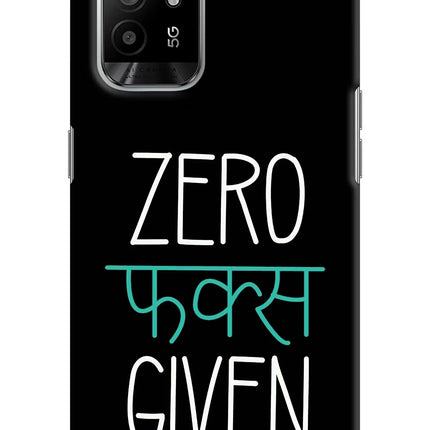 Zero Fucks Given Oppo F19 Pro+ Hard Case Back Cover by Casekaro