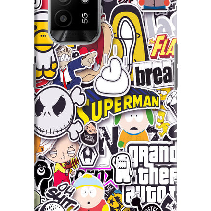 Sticker Bomb Oppo F19 Pro+ Hard Case Back Cover by Casekaro