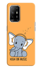 High On Music Oppo F19 Pro+ Hard Case Back Cover by Casekaro