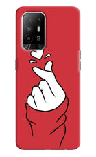 Korean Love Sign Oppo F19 Pro+ Hard Case Back Cover by Casekaro