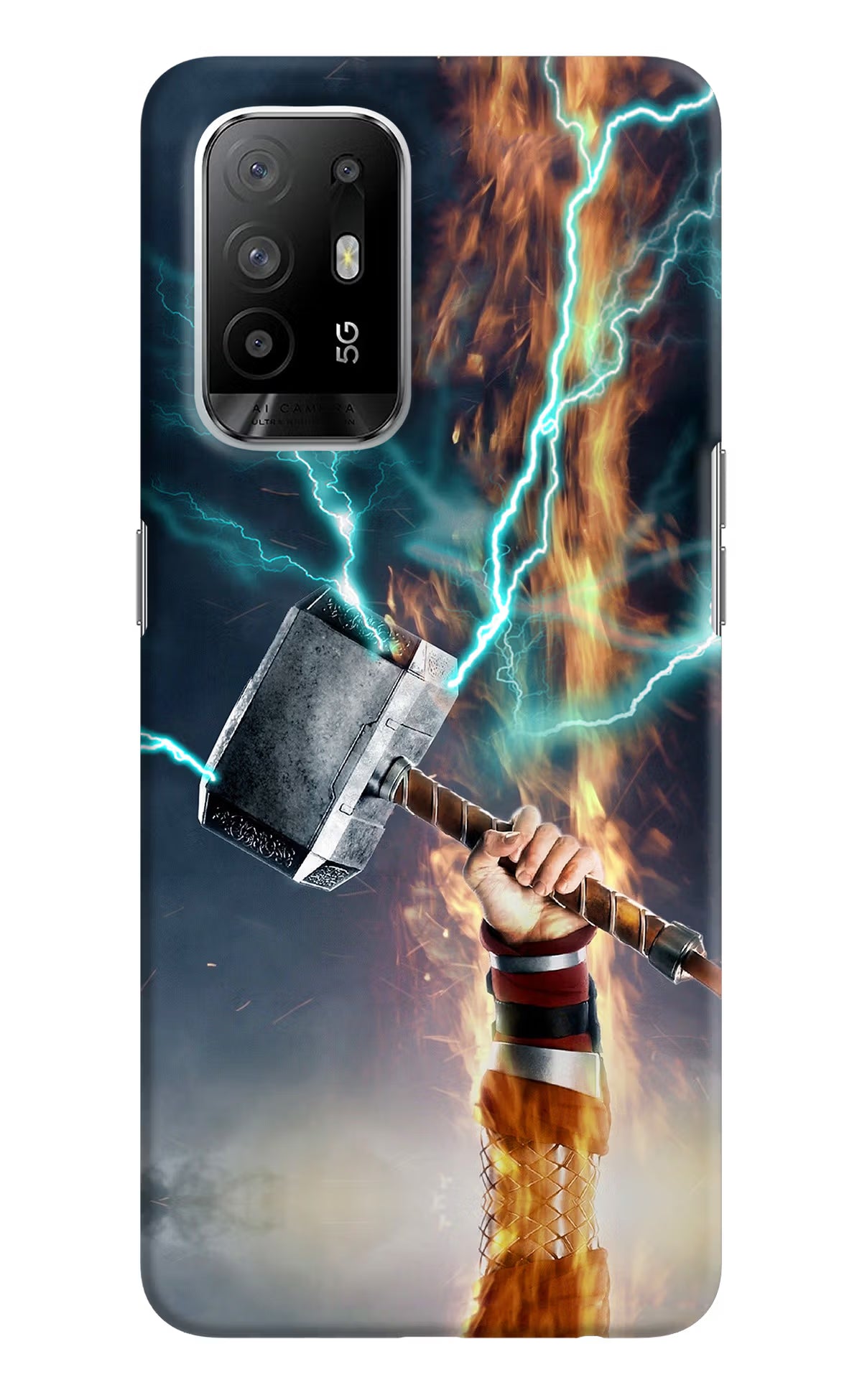 Thor Hammer Mjolnir Oppo F19 Pro+ Hard Case Back Cover by Casekaro