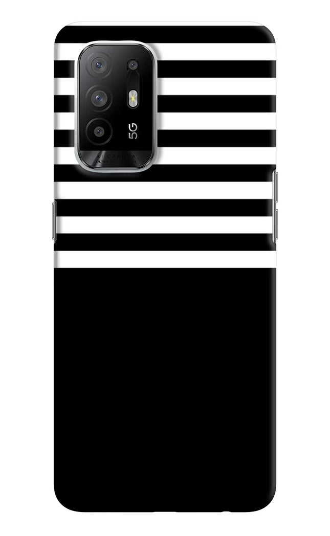 Black and White Print Oppo F19 Pro+ Hard Case Back Cover by Casekaro