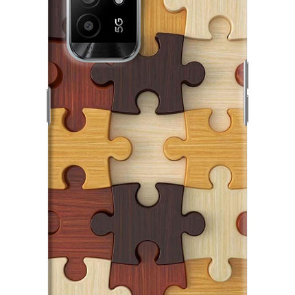 Wooden Puzzle Oppo F19 Pro+ Hard Case Back Cover by Casekaro