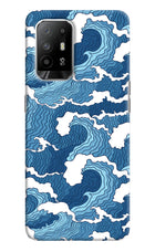 Blue Waves Oppo F19 Pro+ Hard Case Back Cover by Casekaro