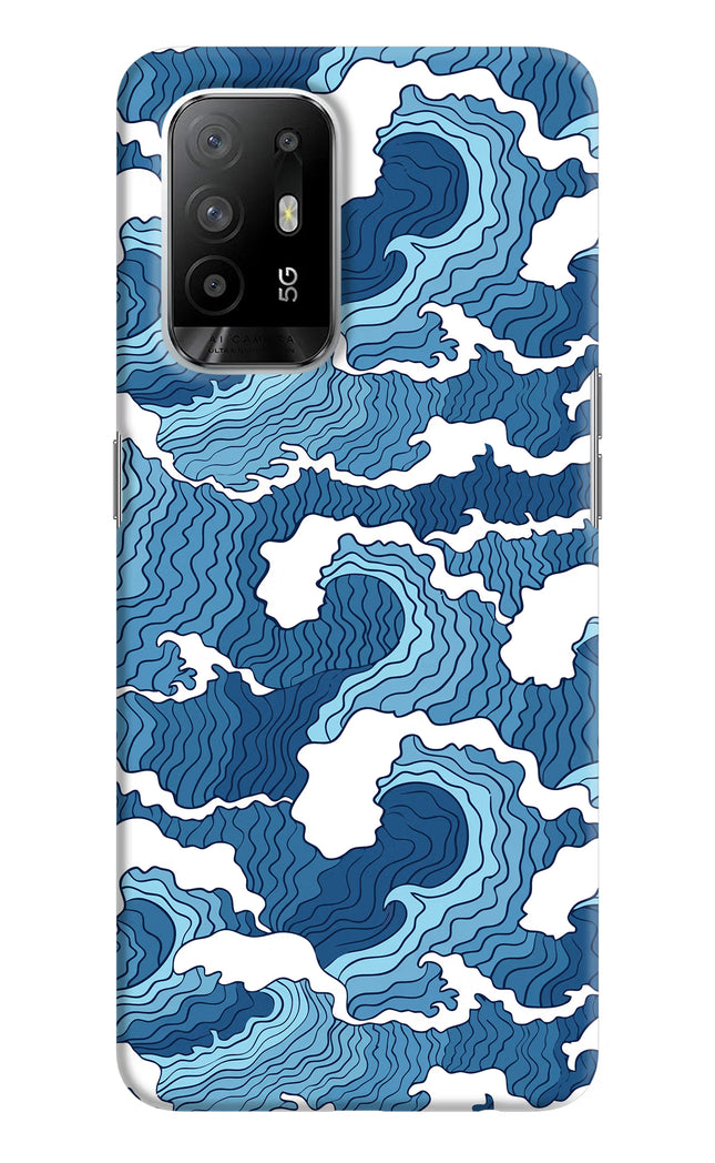 Blue Waves Oppo F19 Pro+ Hard Case Back Cover by Casekaro