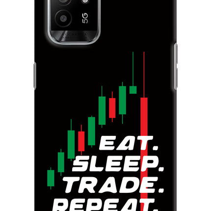 Eat Sleep Trade Repeat Oppo F19 Pro+ Hard Case Back Cover by Casekaro