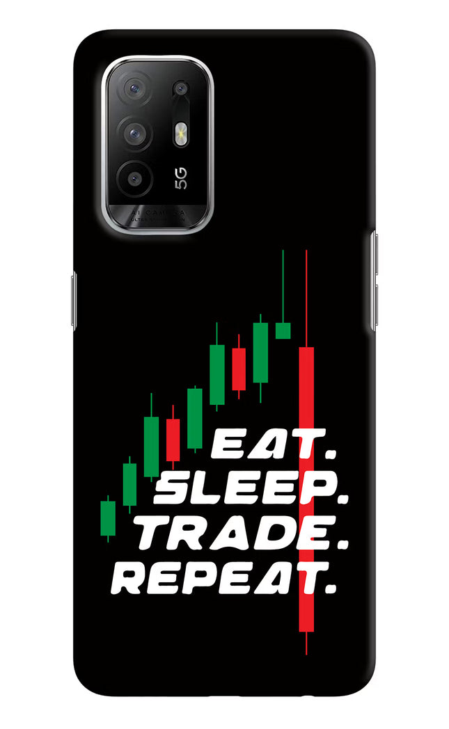 Eat Sleep Trade Repeat Oppo F19 Pro+ Hard Case Back Cover by Casekaro
