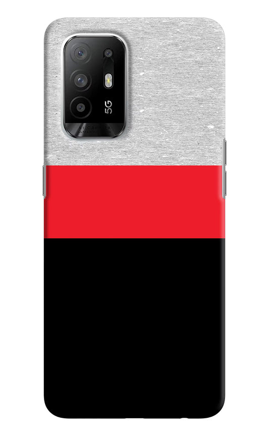 Tri Color Pattern Oppo F19 Pro+ Hard Case Back Cover by Casekaro