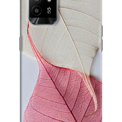 White Pink Leaf Oppo F19 Pro+ Hard Case Back Cover by Casekaro
