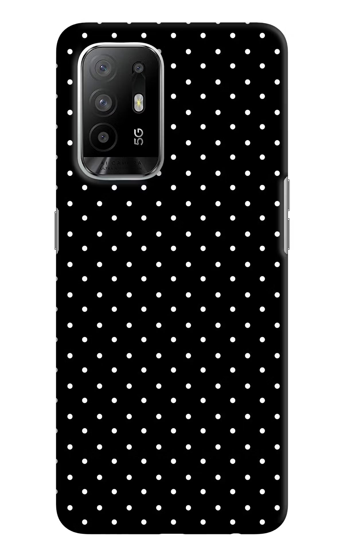 White Dots Oppo F19 Pro+ Hard Case Back Cover by Casekaro