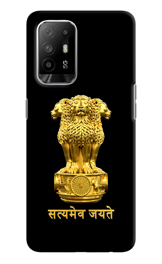 Satyamev Jayate Golden Oppo F19 Pro+ Hard Case Back Cover by Casekaro