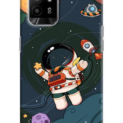 Cartoon Astronaut Oppo F19 Pro+ Hard Case Back Cover by Casekaro