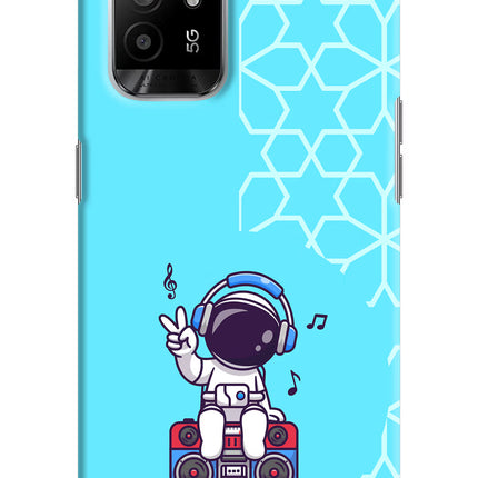 Cute Astronaut Chilling Oppo F19 Pro+ Hard Case Back Cover by Casekaro