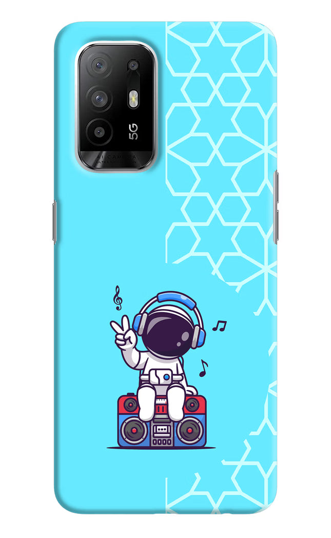 Cute Astronaut Chilling Oppo F19 Pro+ Hard Case Back Cover by Casekaro