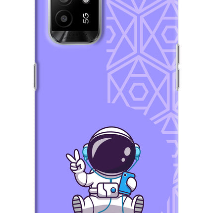 Cute Astronaut Chilling Oppo F19 Pro+ Hard Case Back Cover by Casekaro